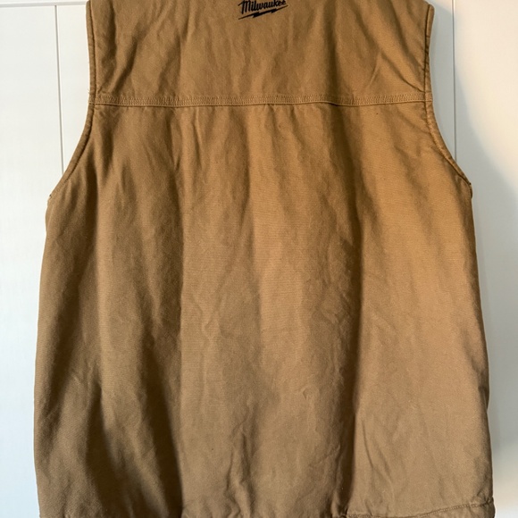 Men's Medium Brown Heavy-Duty Sherpa-Lined Vest with 5-Pockets - Picture 3 of 9
